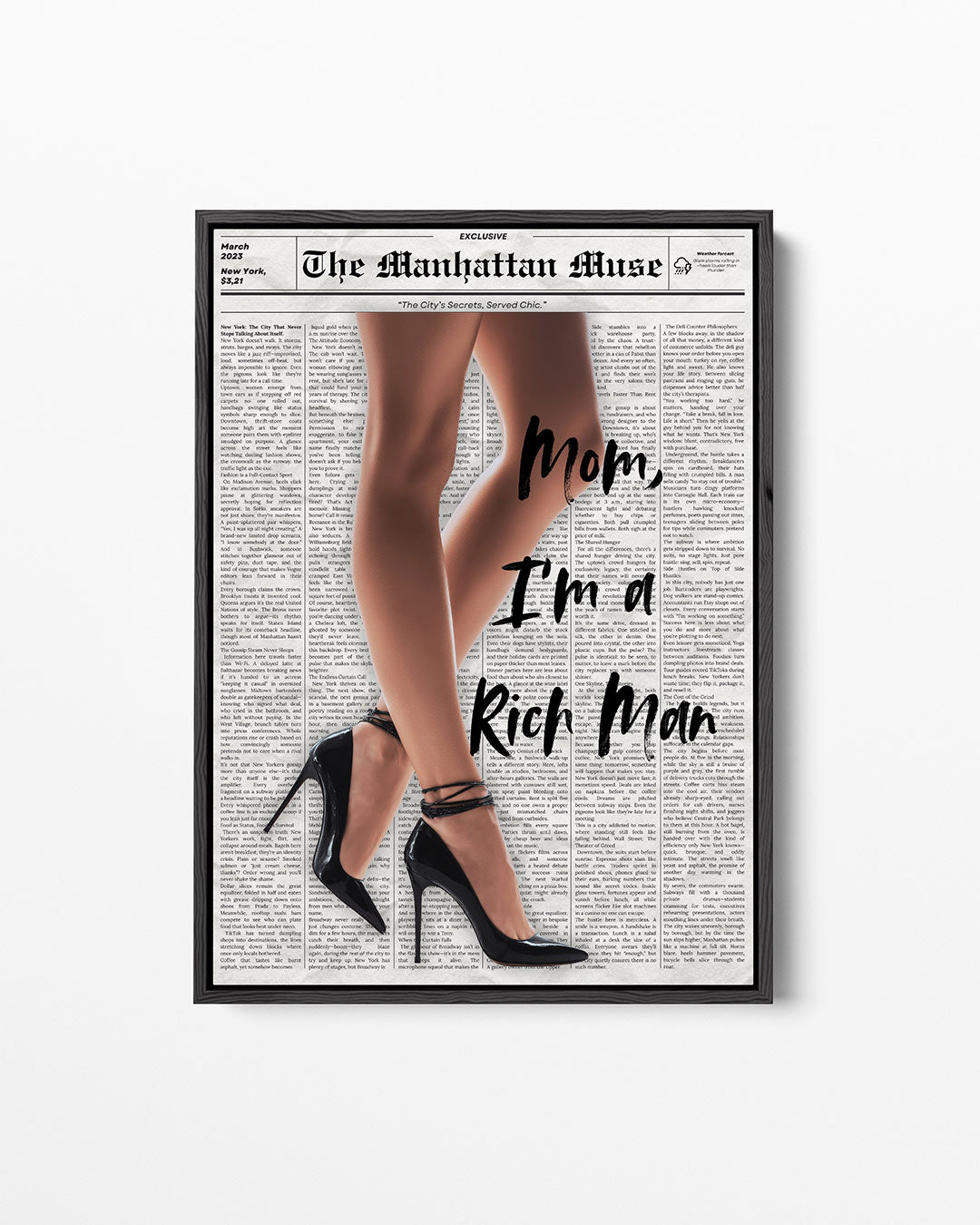 Schoenen en krant Kunstwerk