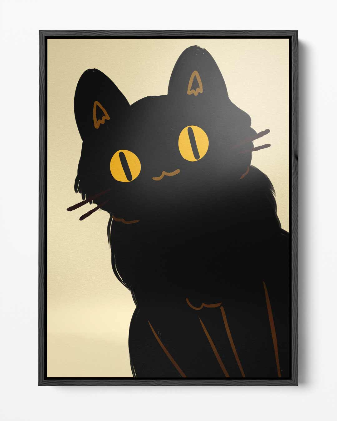 Mystieke Zwarte Kat Kunstwerk-canvas-dibond-plexiglas-wanddecoratie-WallArtistic