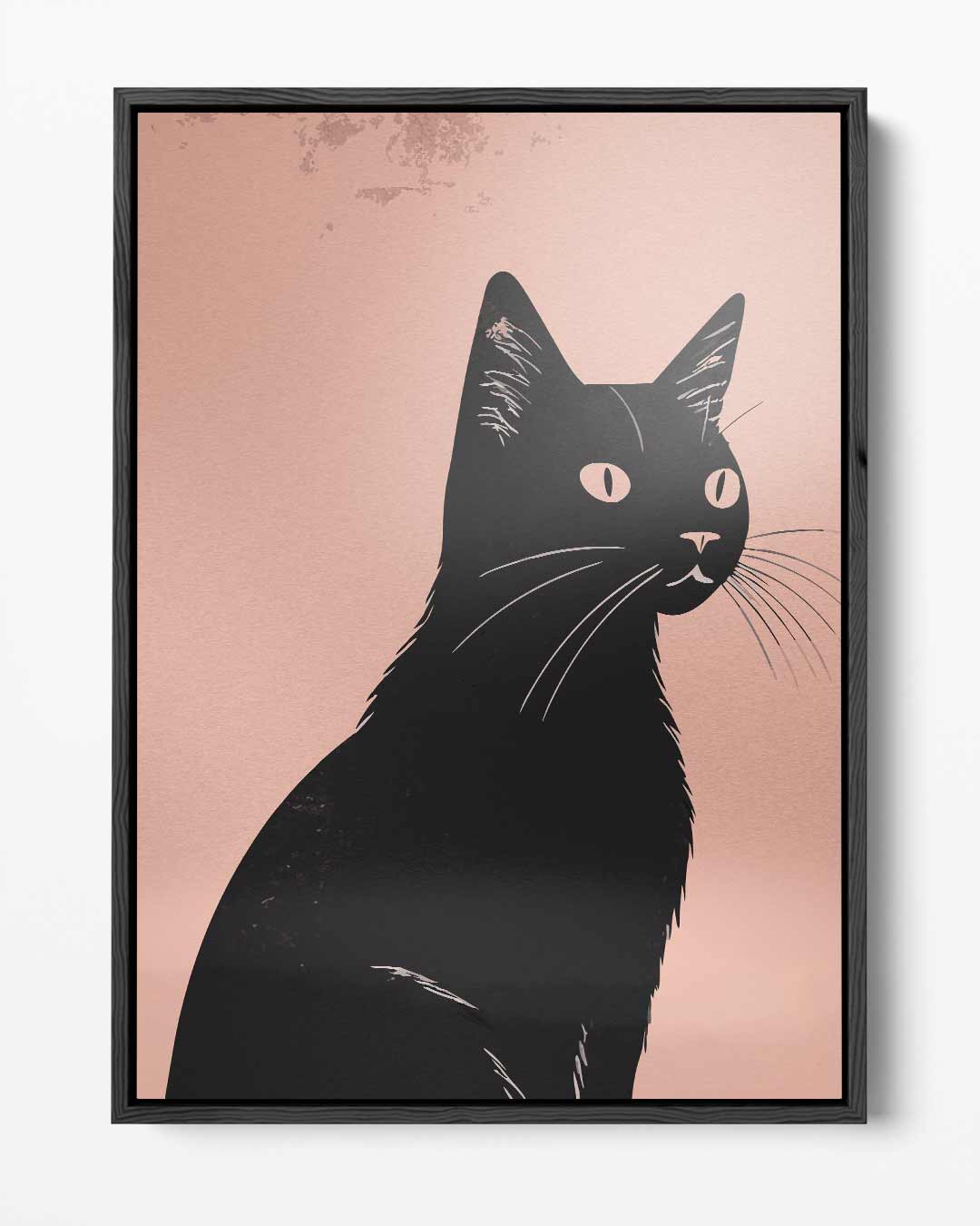 Stijlvolle Zwarte Kat Illustratie Kunstwerk-canvas-dibond-plexiglas-wanddecoratie-WallArtistic