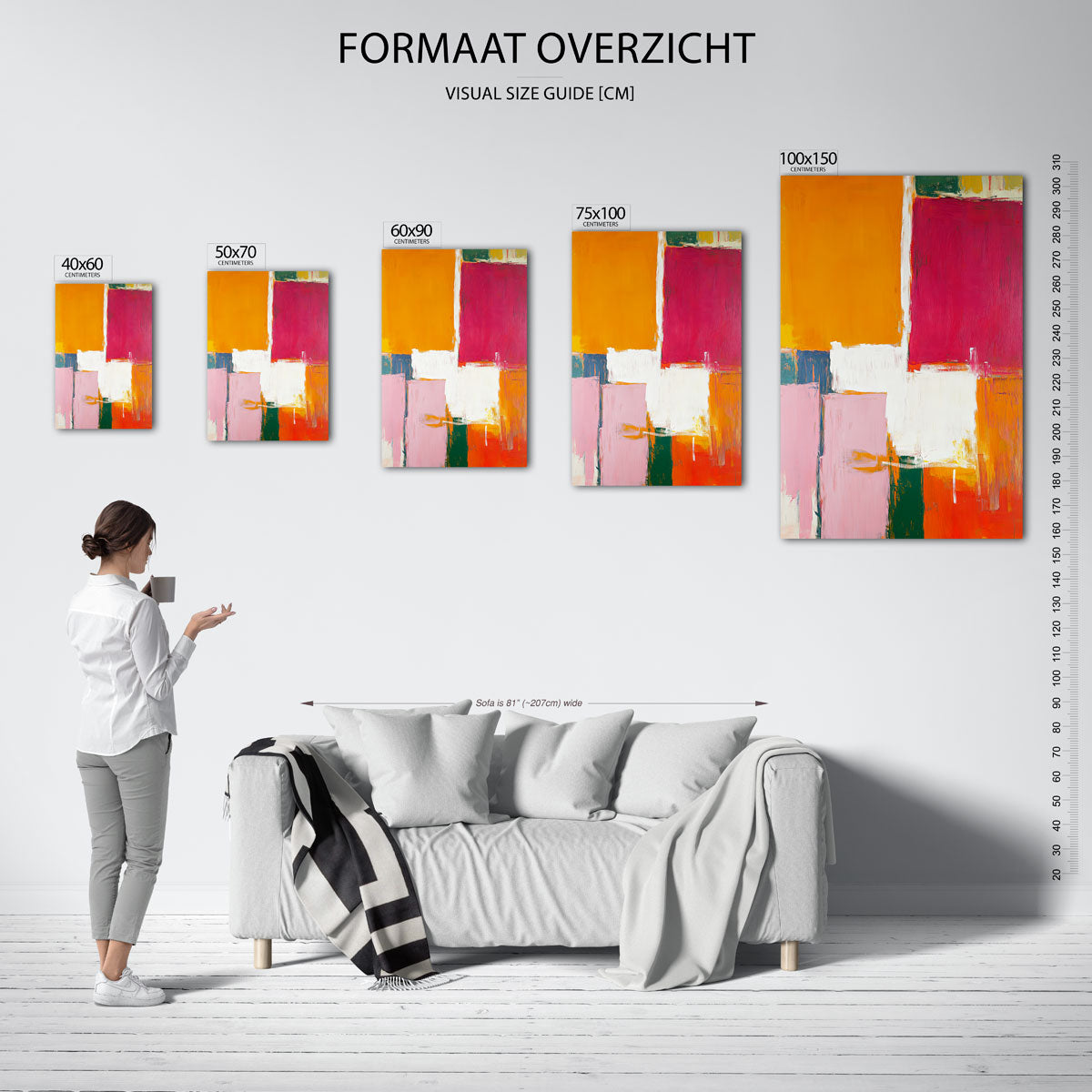 Kleurrijke vlakken Kunstwerk
