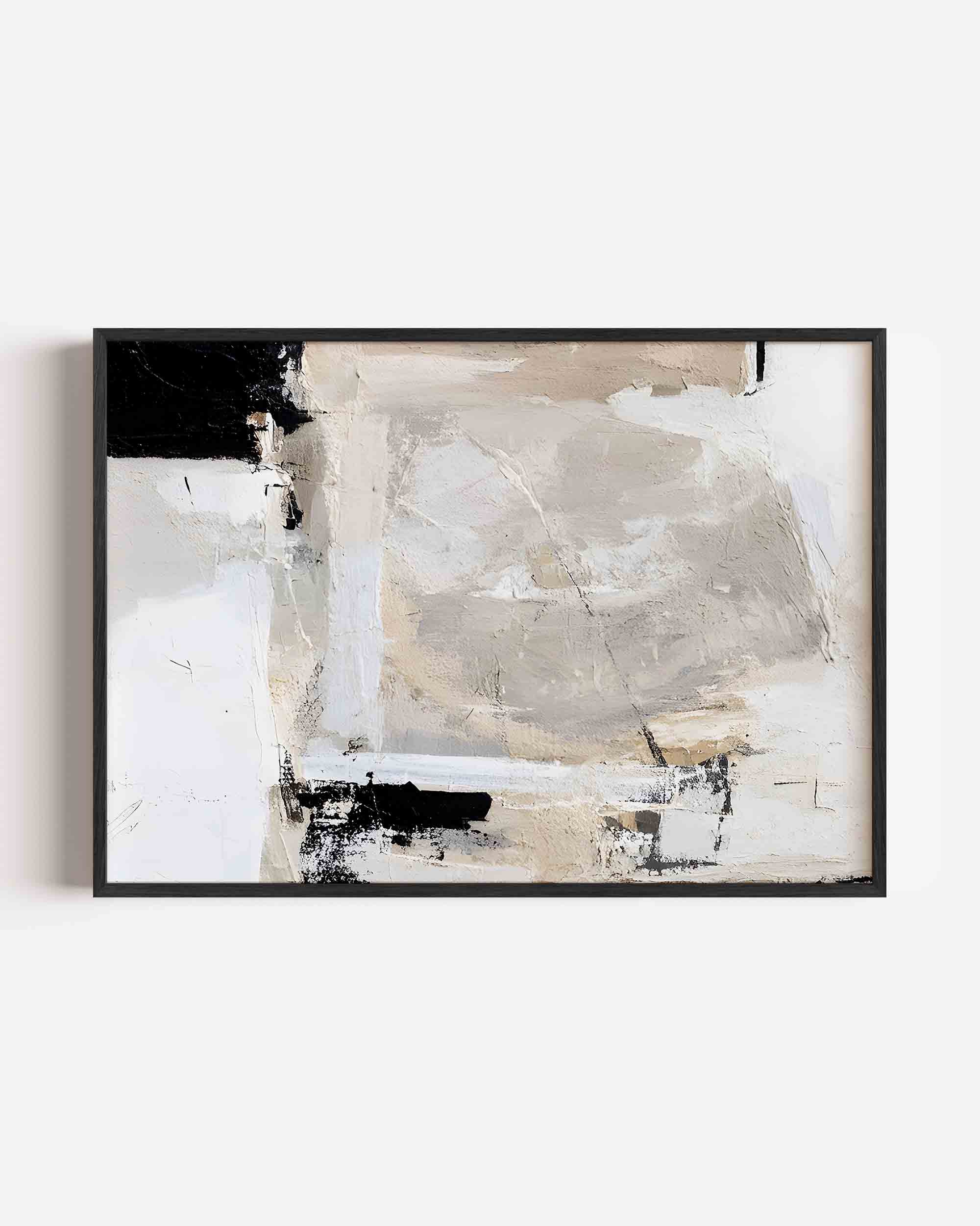 Abstracte beige en zwarte Poster