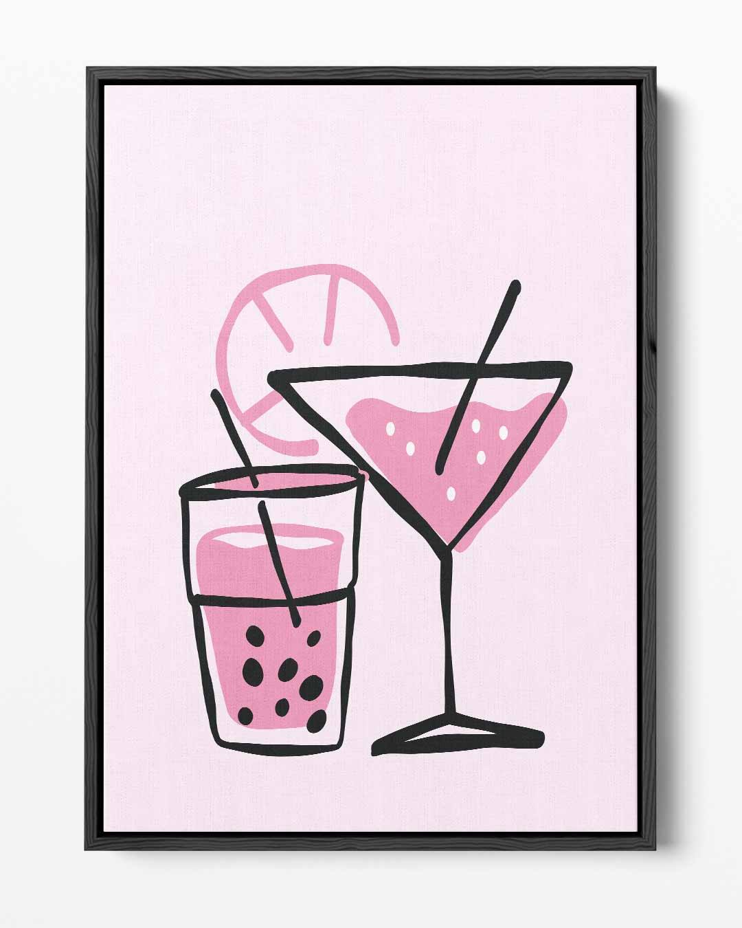 Verfrissende Cocktail Illustratie Kunstwerk-canvas-dibond-plexiglas-wanddecoratie-WallArtistic
