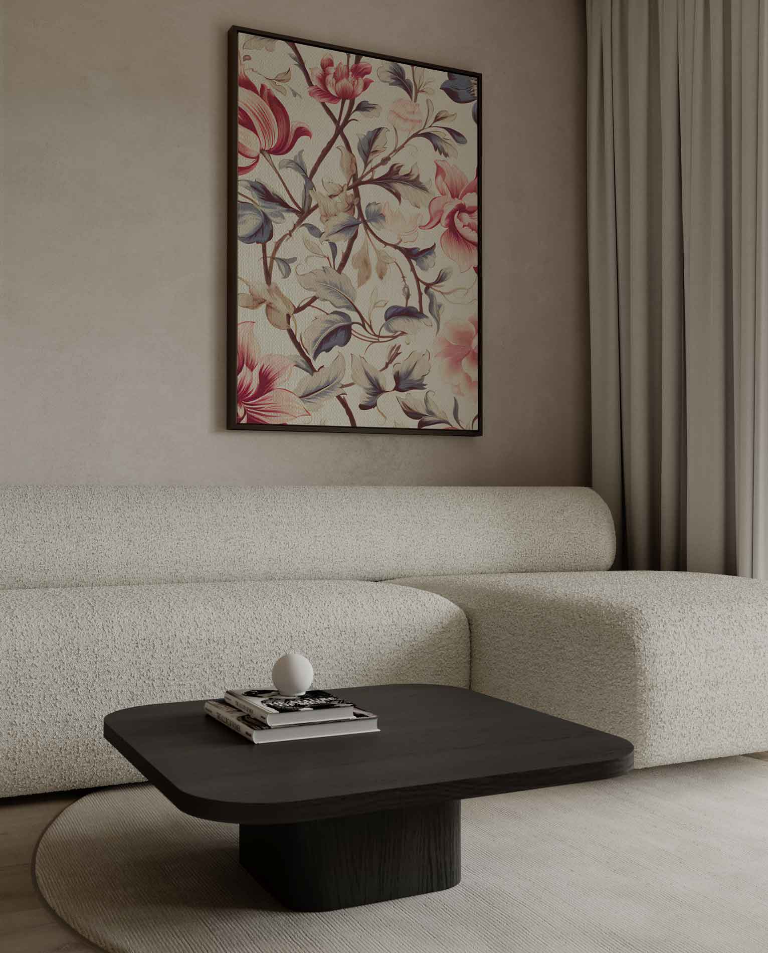 Romantisch Bloemenpatroon Kunstwerk-canvas-dibond-plexiglas-wanddecoratie-WallArtistic