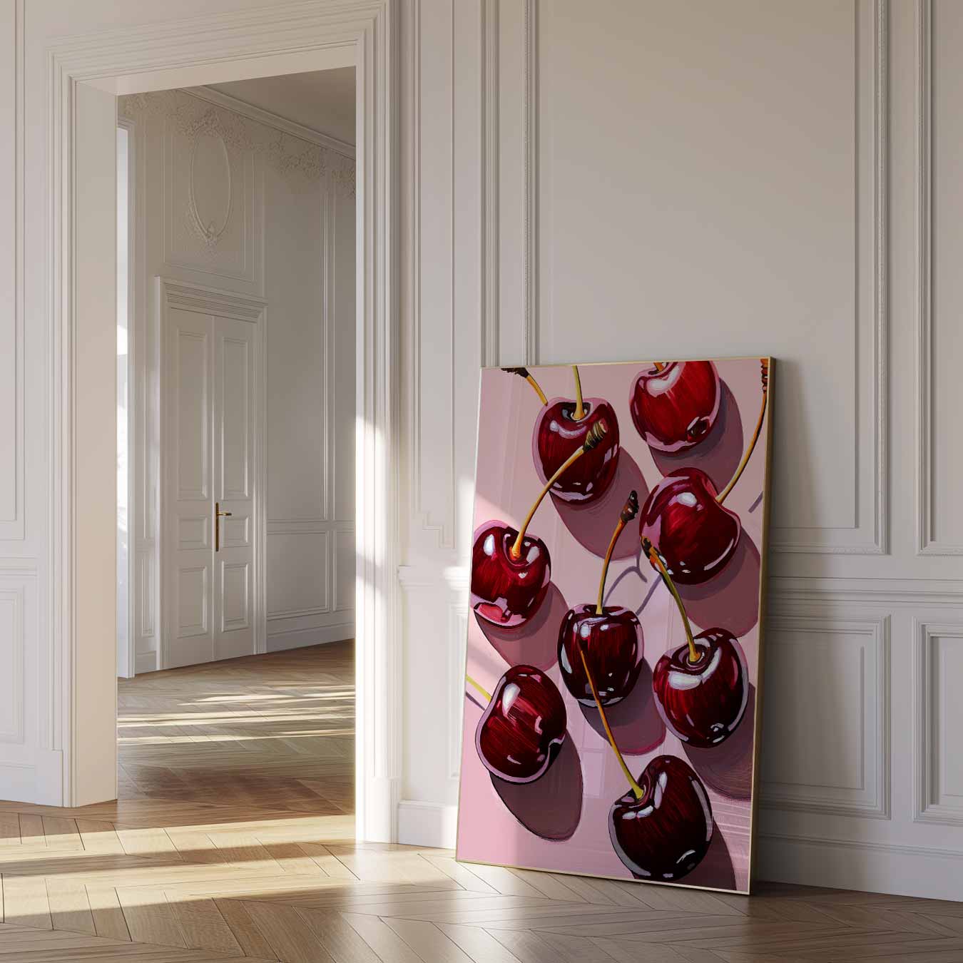 Kersen op Zomerse Tafel Poster