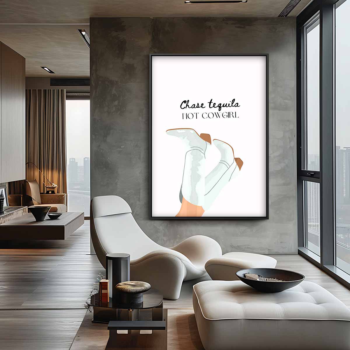 Stoere Cowgirl Vibes Kunstwerk-canvas-dibond-plexiglas-wanddecoratie-WallArtistic