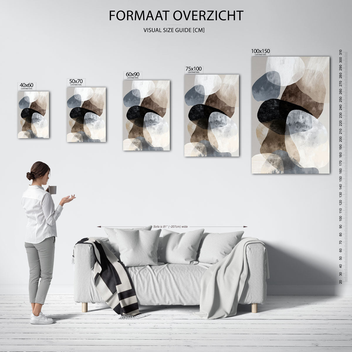 Organische vormen compositie Kunstwerk