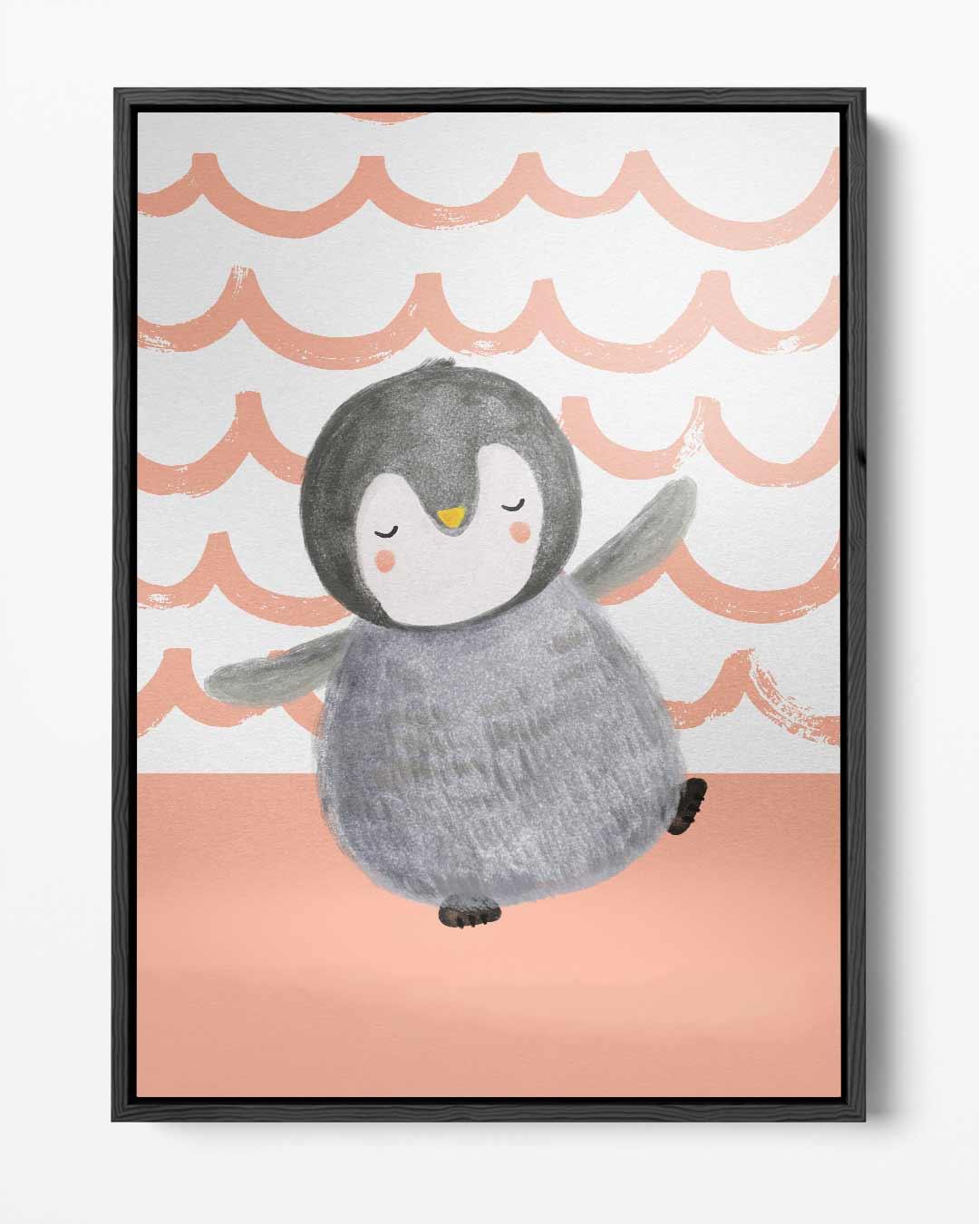 Dromerige Pinguïn Knuffelposter Kunstwerk-canvas-dibond-plexiglas-wanddecoratie-WallArtistic