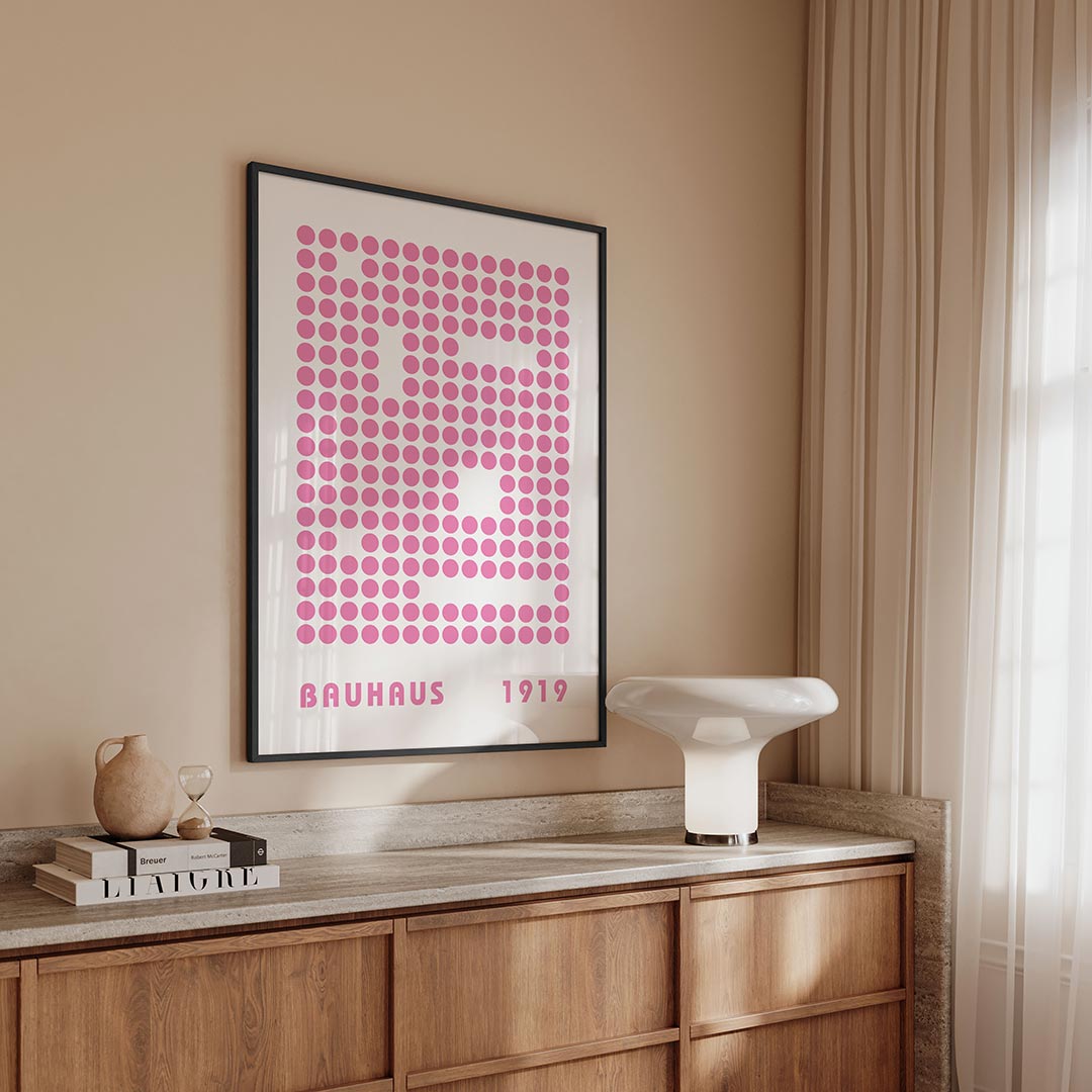 Cirkelpatroon en typografie Poster
