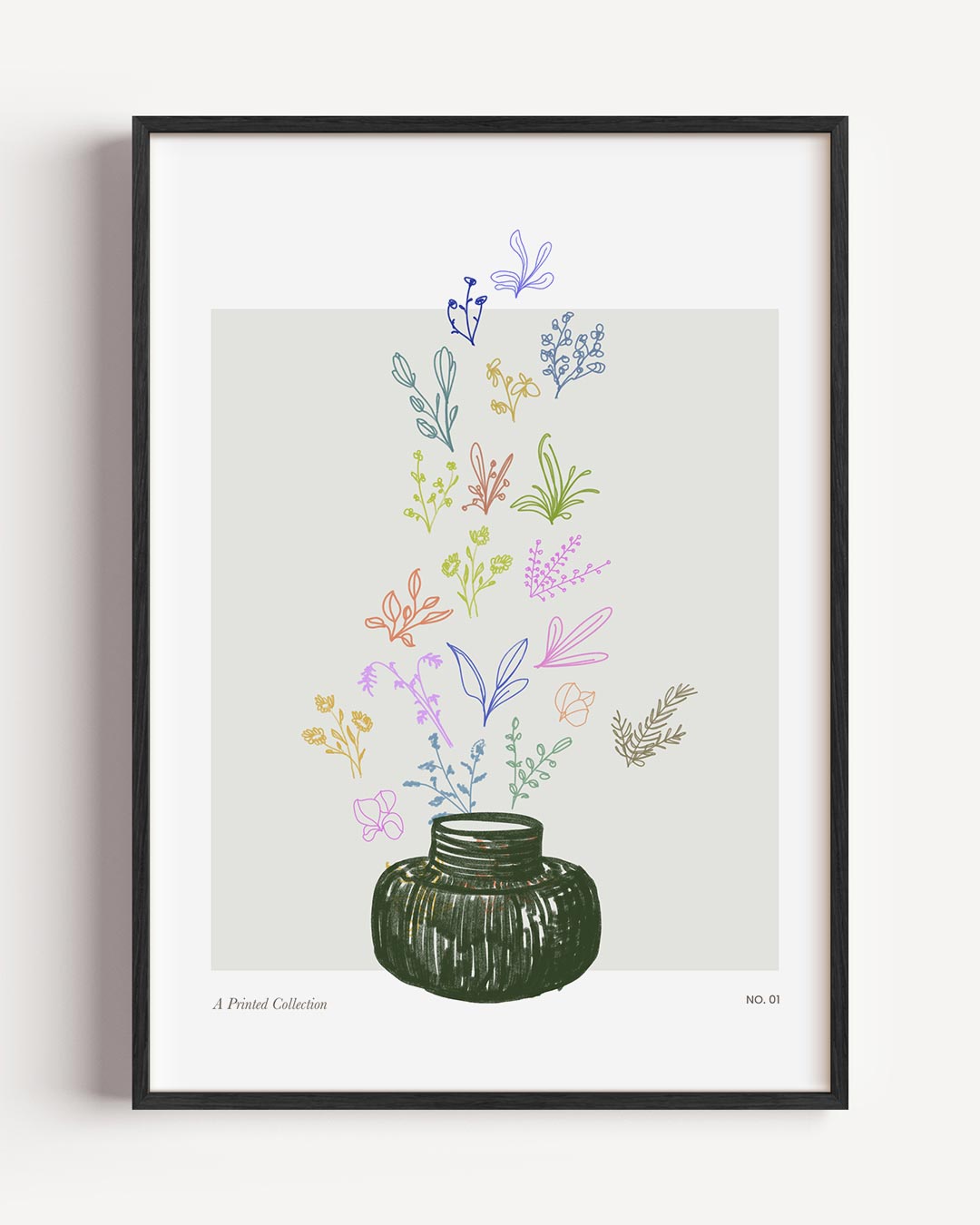 Botanische Vaas Illustratie Poster-WallArtistic