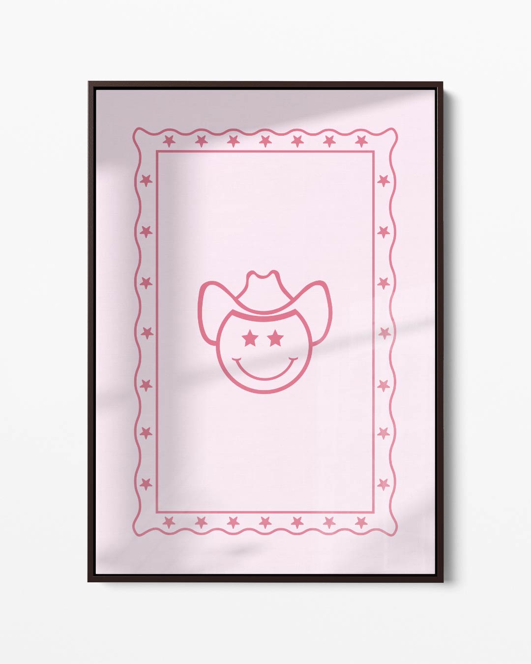 Cowboy Smiley Poster Kunstwerk-canvas-dibond-plexiglas-wanddecoratie-WallArtistic