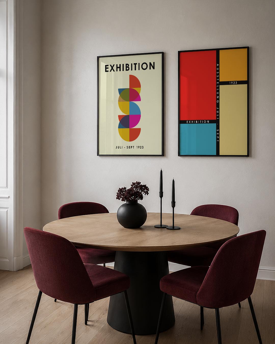 Kleurrijke cirkelstructuur Posterset