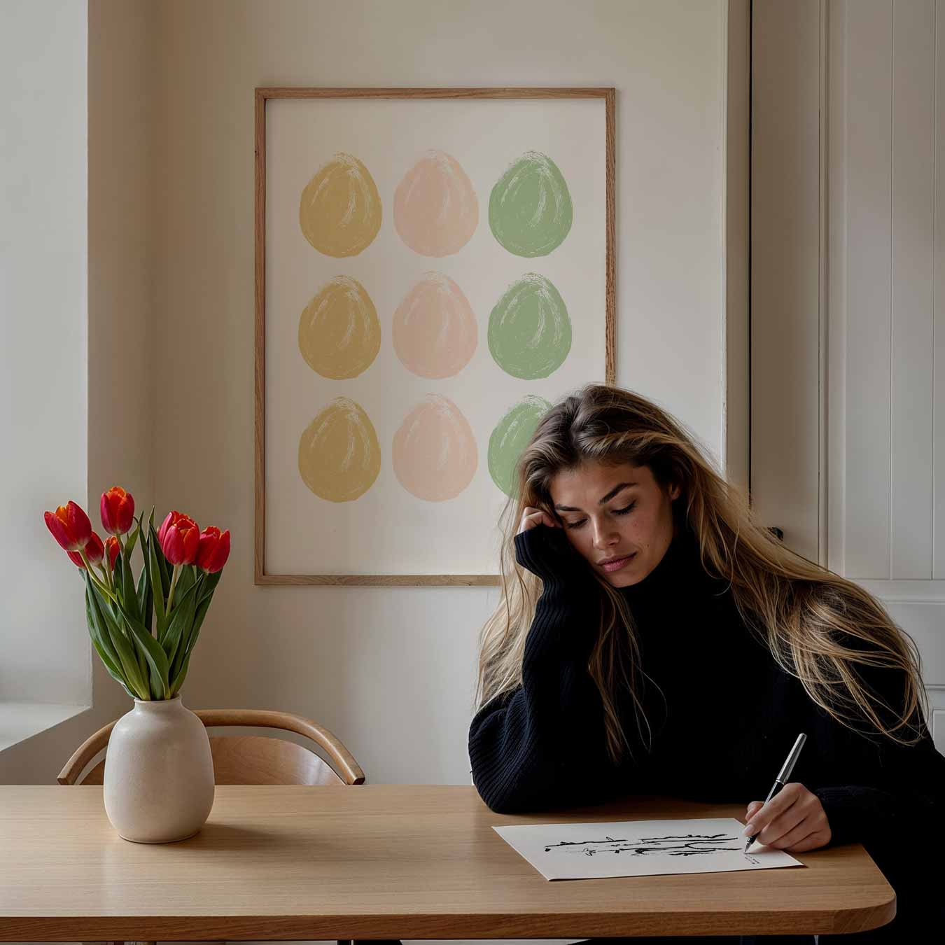 Vrolijke Pastel Dot Art Poster