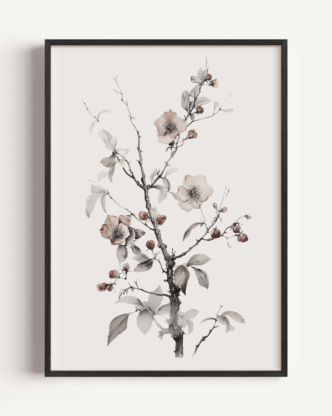 Elegante Bloemenkunst in Zachte Tinten Poster