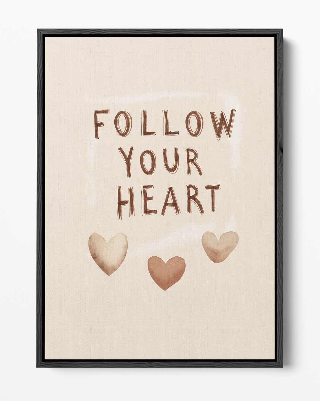 Volg je Hart Poster Kunstwerk-canvas-dibond-plexiglas-wanddecoratie-WallArtistic