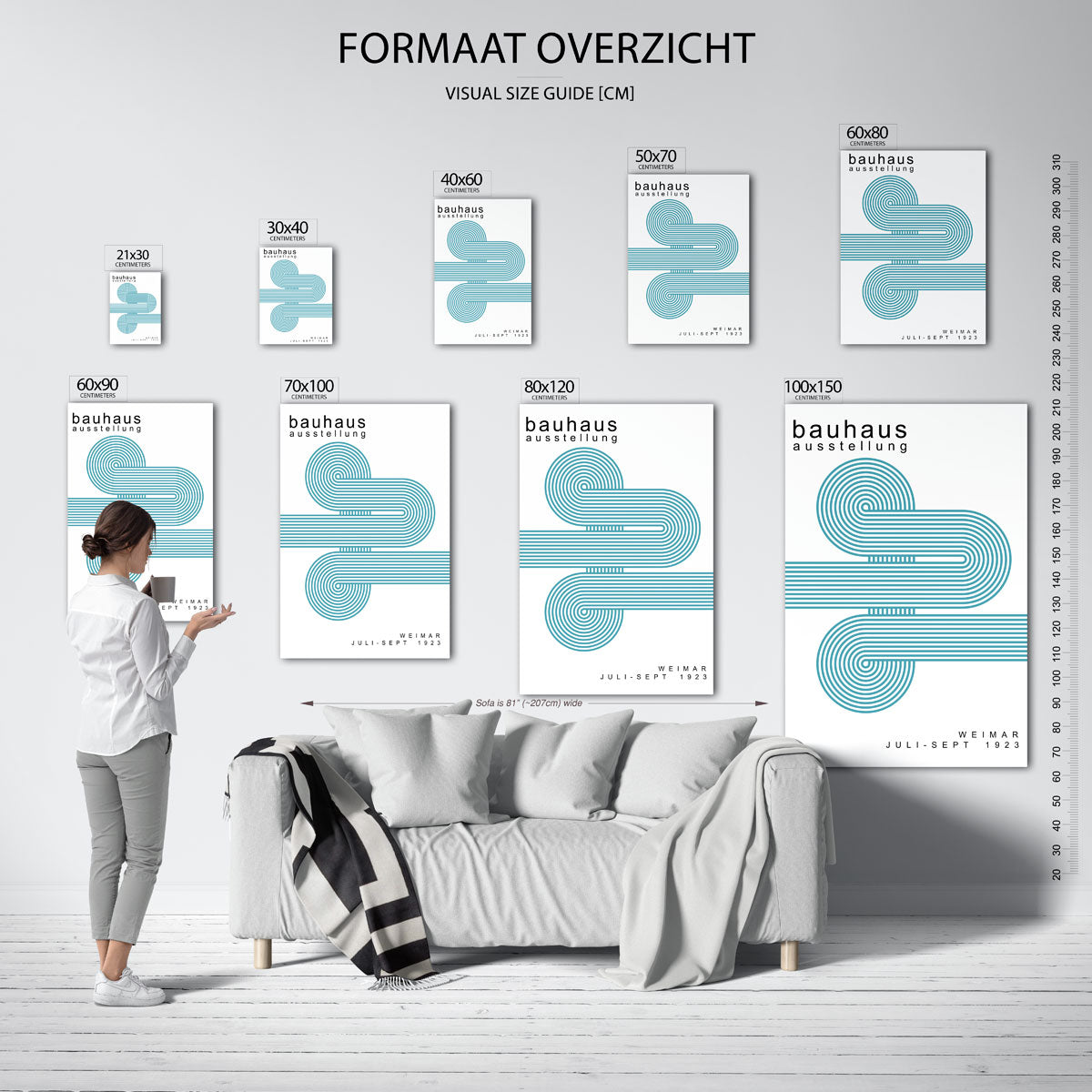 Lijnen en cirkelpatronen Poster