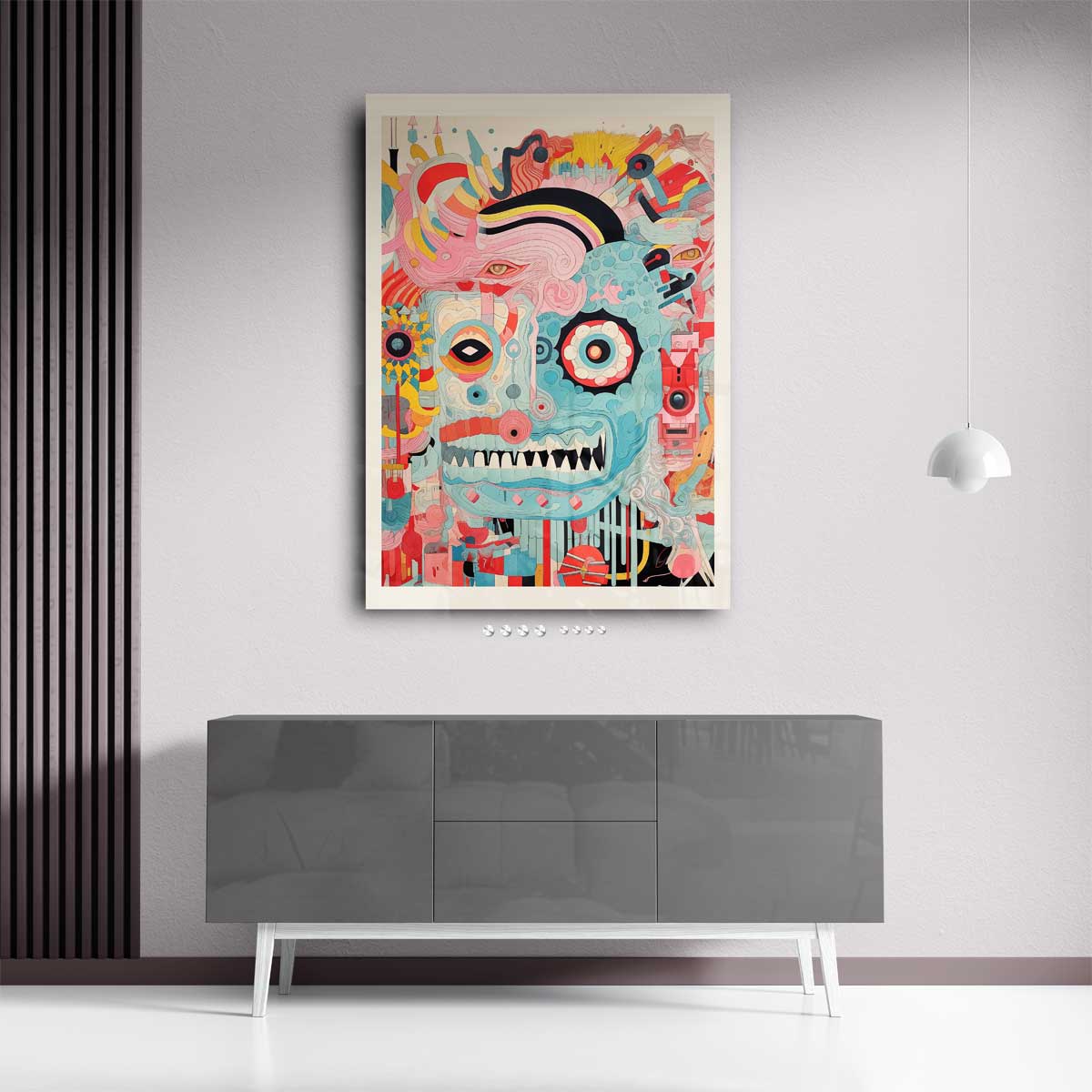 Kleurrijke Chaos Kunstwerk-canvas-dibond-plexiglas-wanddecoratie-WallArtistic