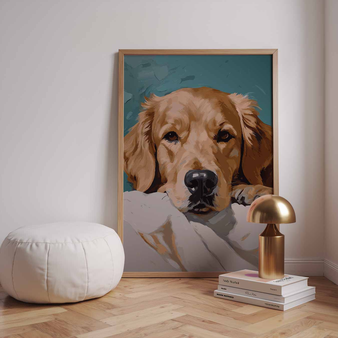 Slapende Golden Retriever Poster