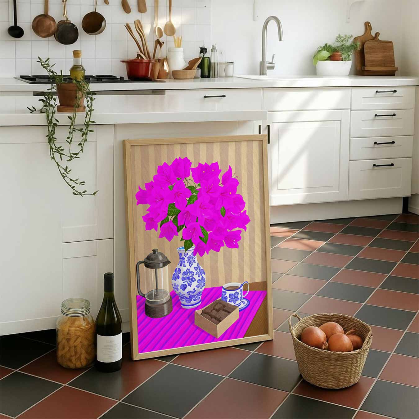 Bloemen en Koffie Poster
