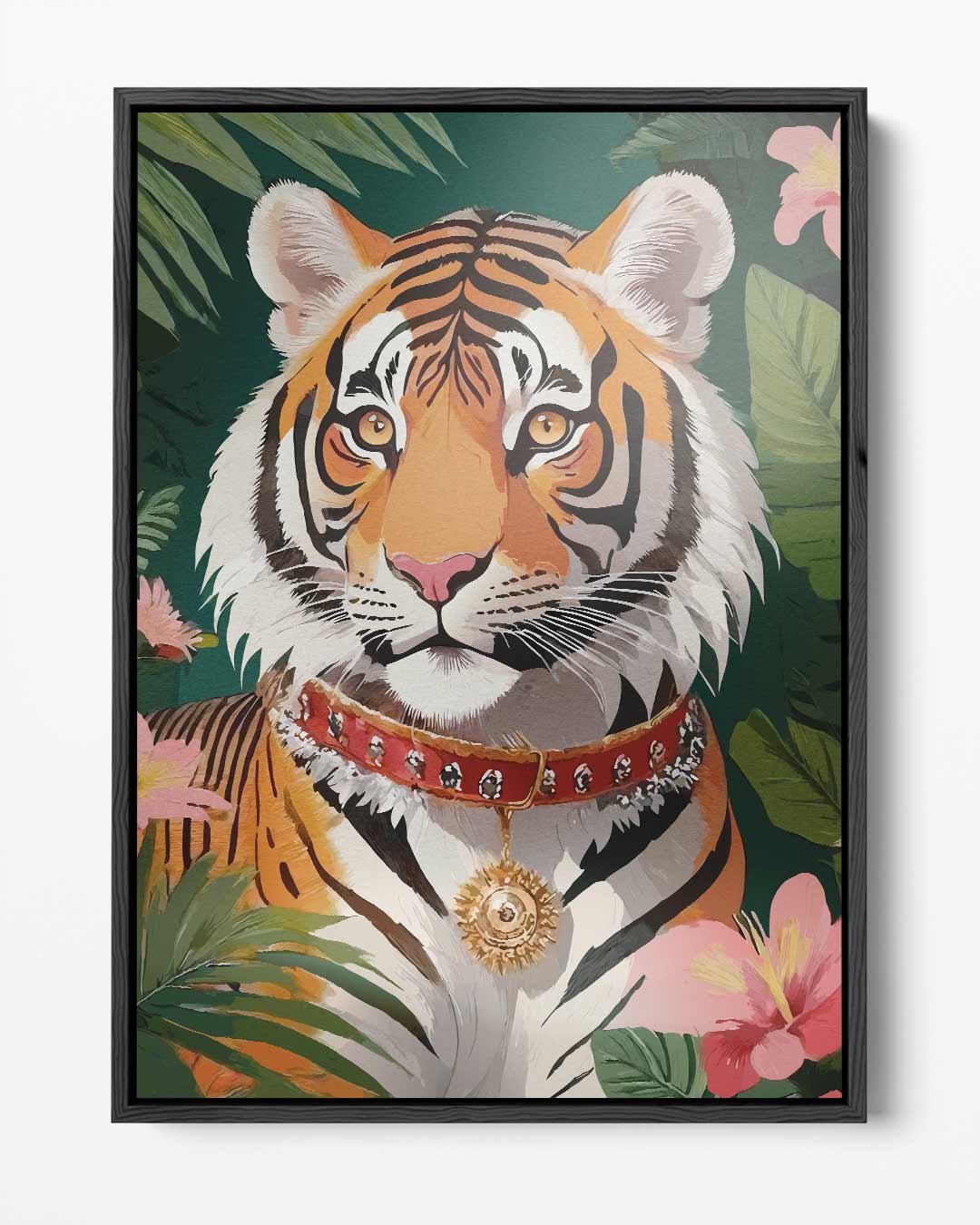 Koninklijke Tijger in de Jungle Kunstwerk-canvas-dibond-plexiglas-wanddecoratie-WallArtistic