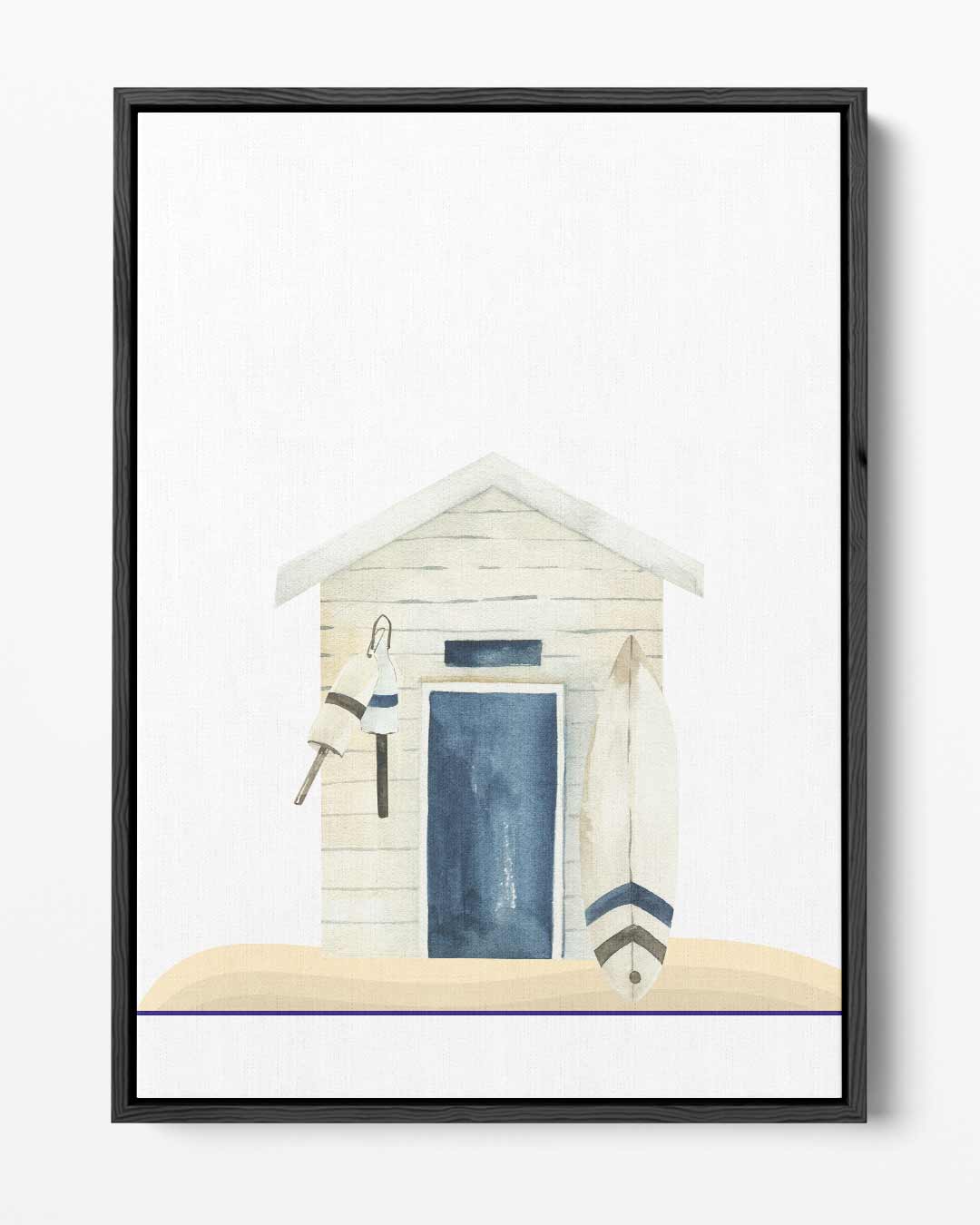 Strandhut Waterverf Kunst Kunstwerk-canvas-dibond-plexiglas-wanddecoratie-WallArtistic