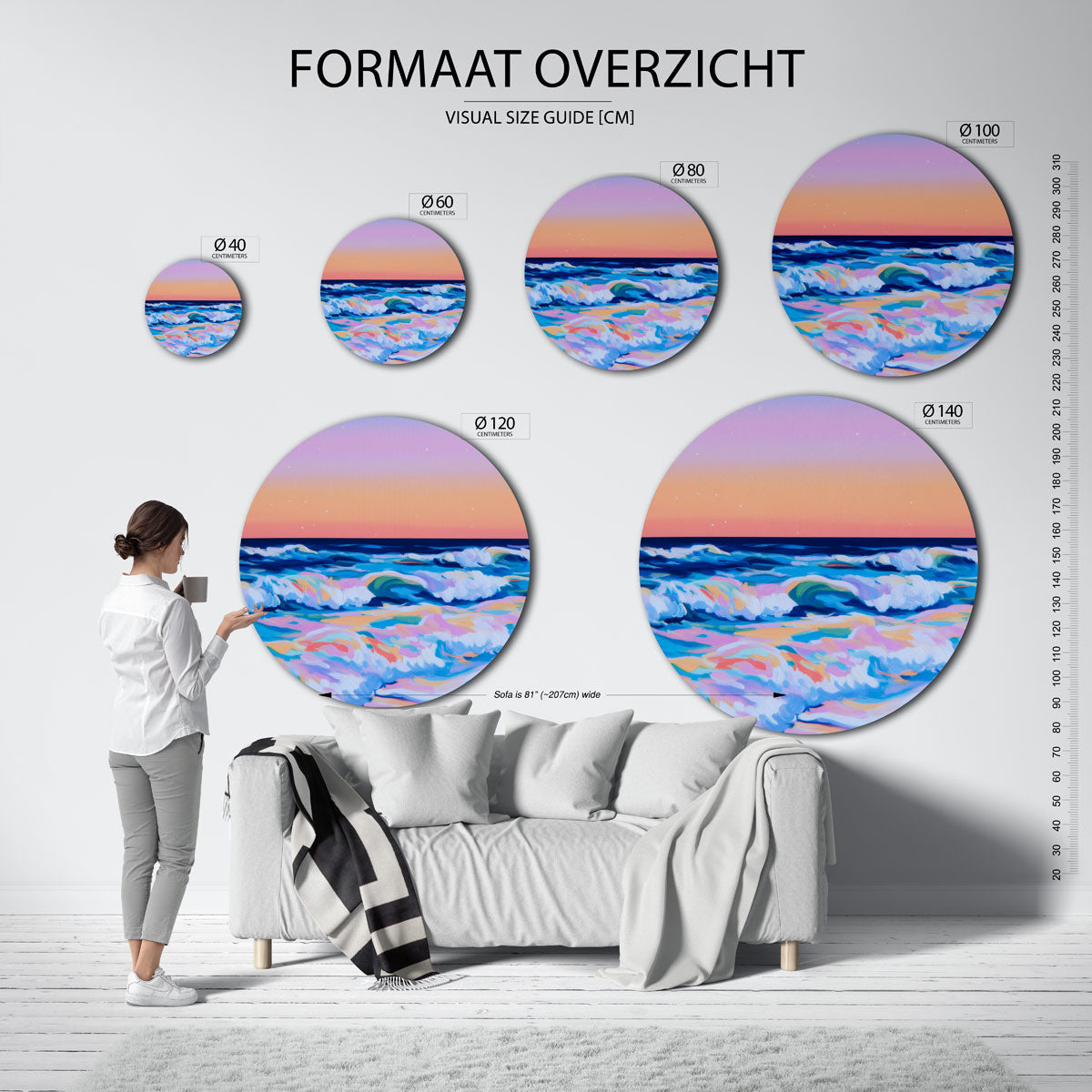 Zonsondergang zee Muurcirkel