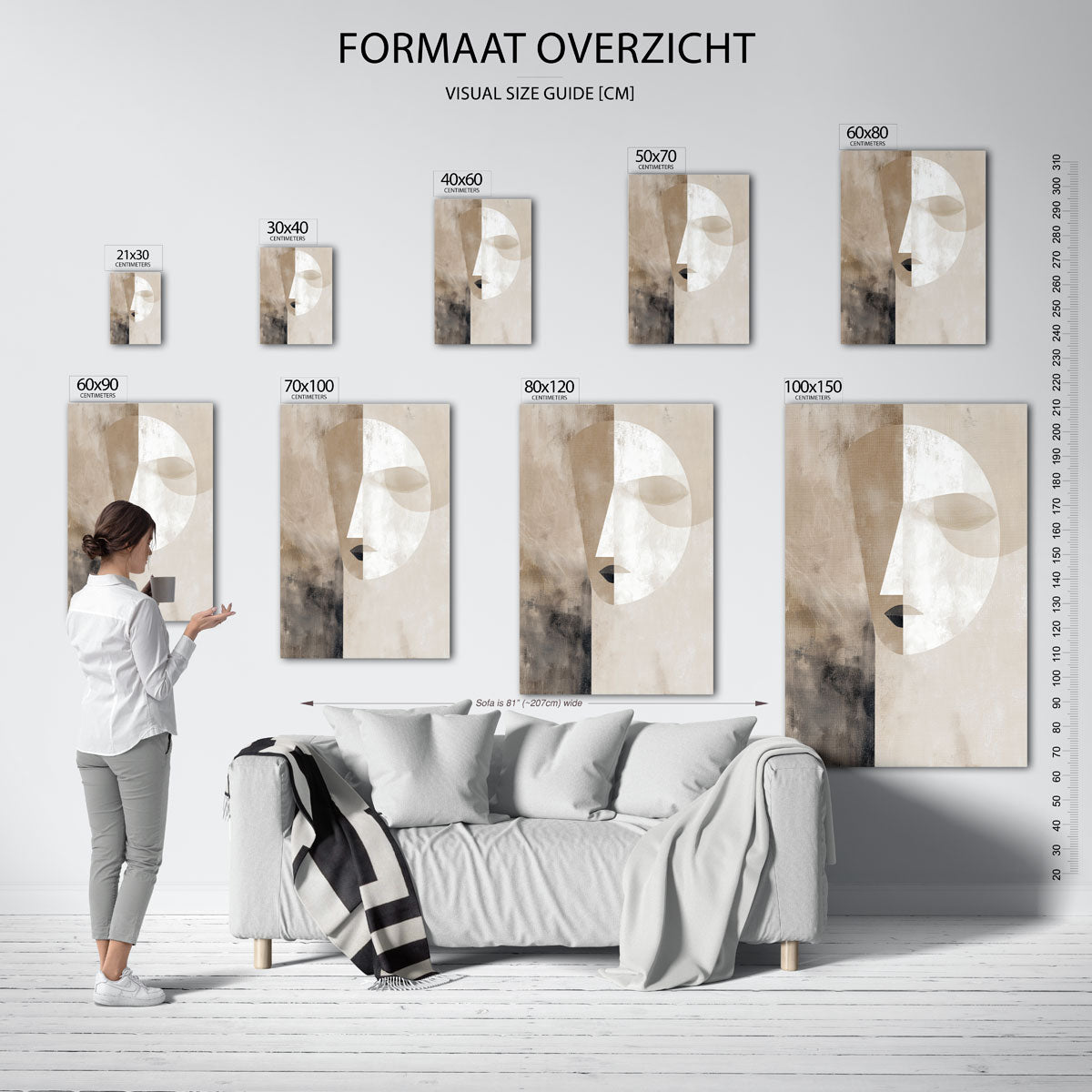 Abstract gezicht Poster