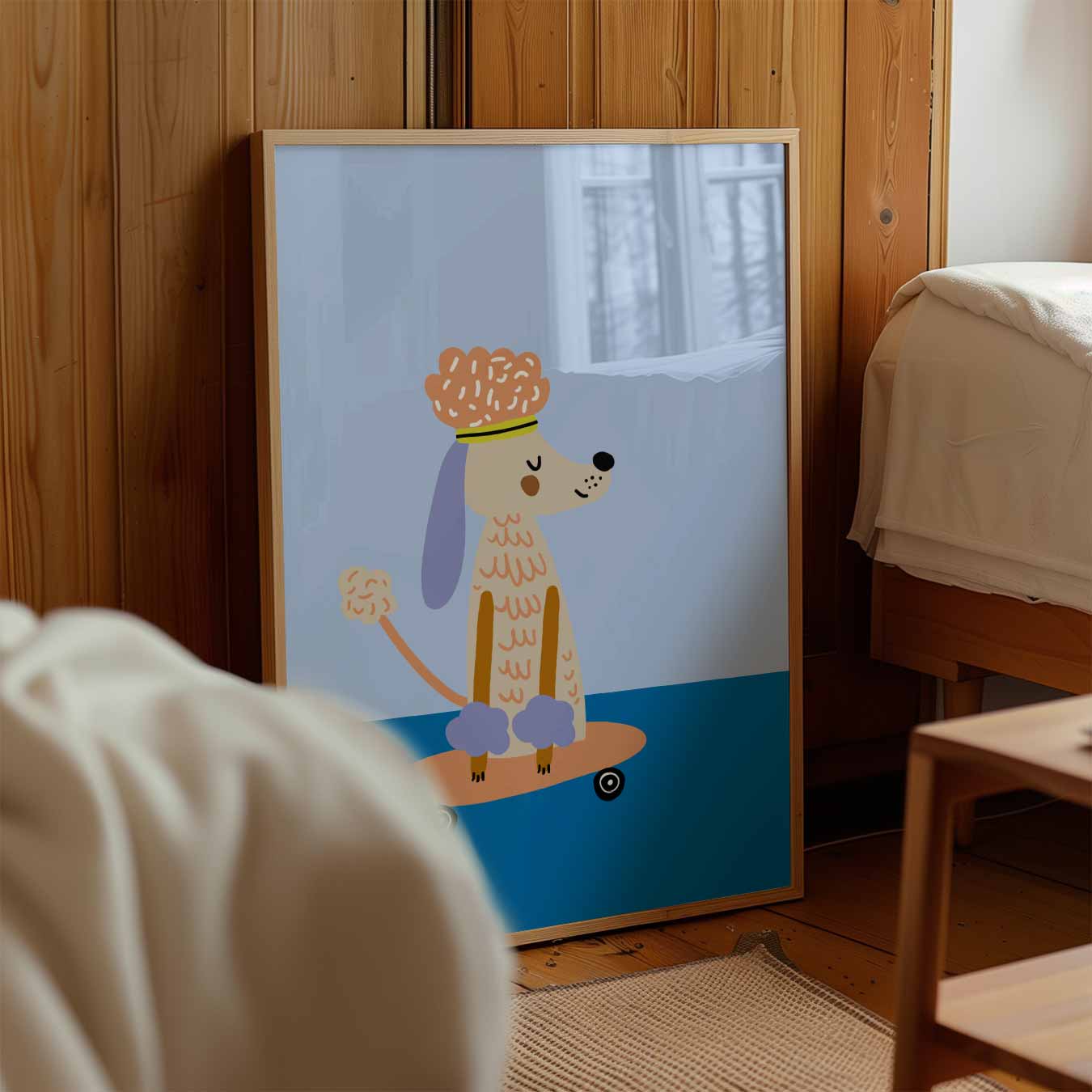 Schattige Hond op Skateboard Poster