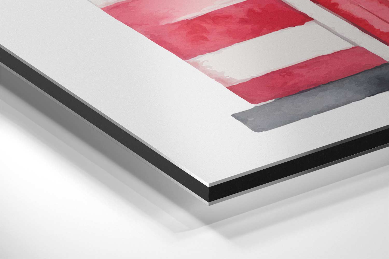 Strandhut Waterverf Print Kunstwerk-canvas-dibond-plexiglas-wanddecoratie-WallArtistic