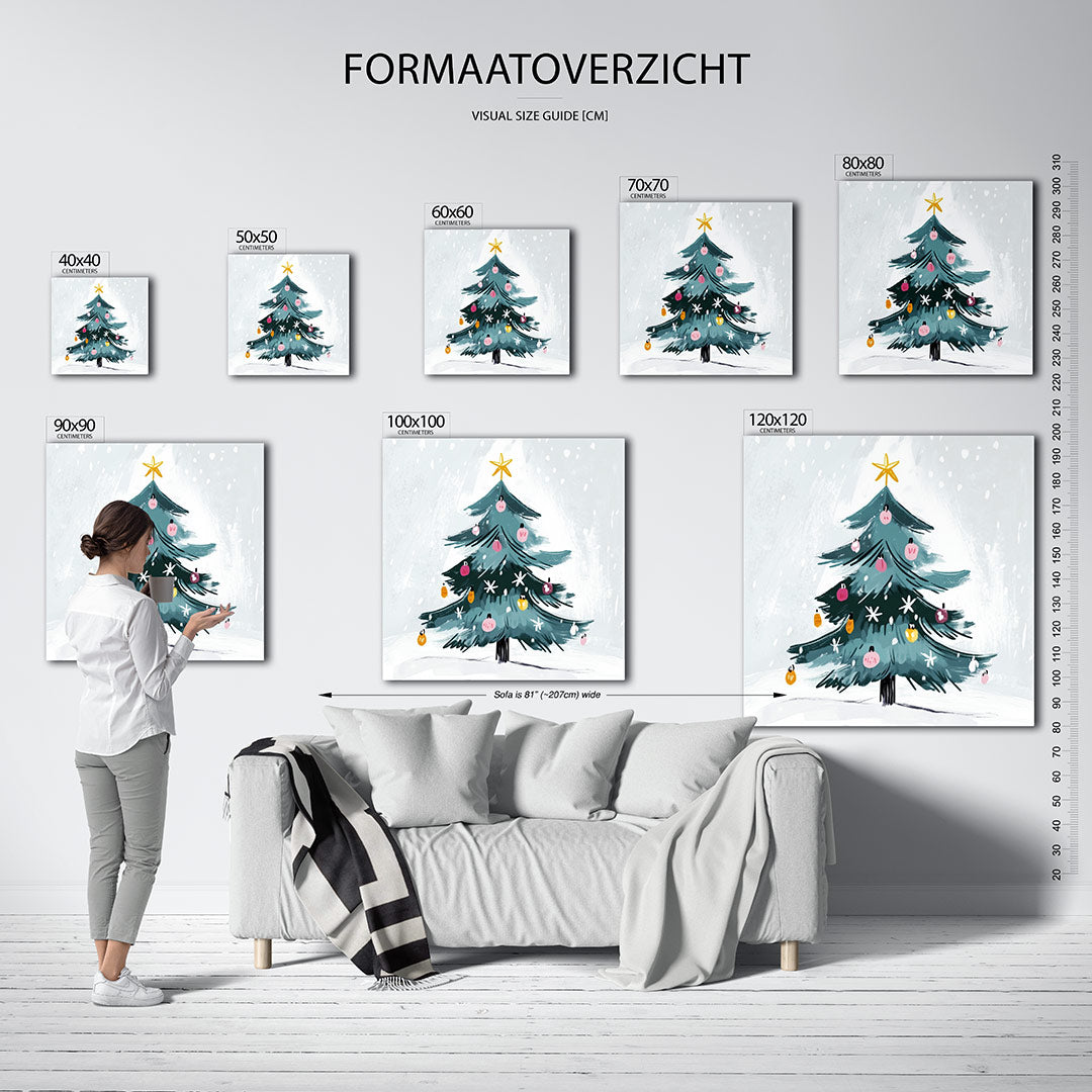 Kleurrijke kerstboom Kunstwerk