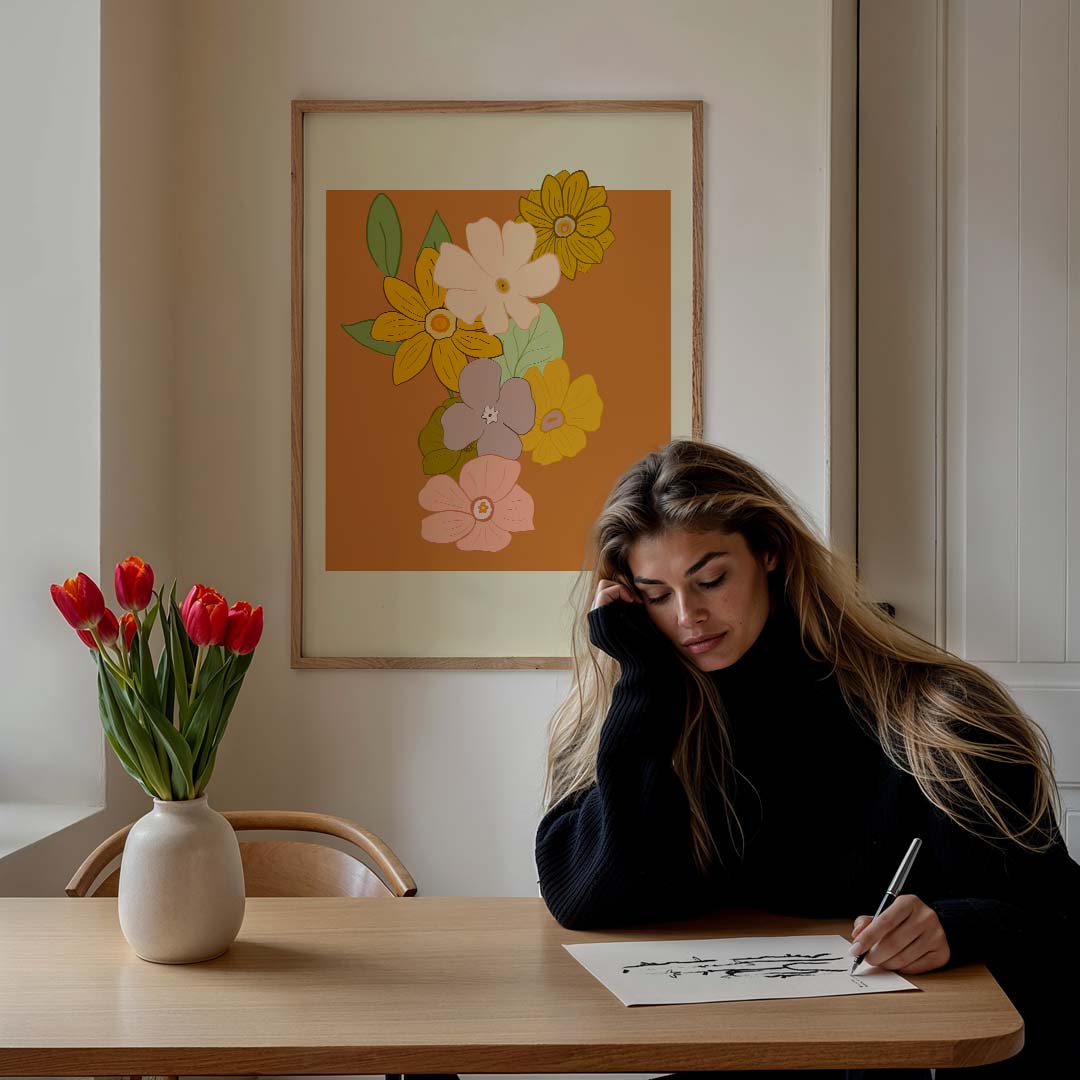 Bloemenpracht in Zachte Tinten Poster-WallArtistic