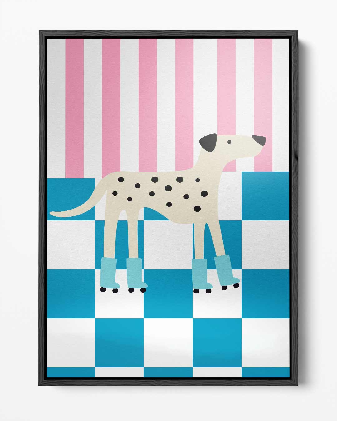 Rollende Dalmatiër Kunstwerk-canvas-dibond-plexiglas-wanddecoratie-WallArtistic