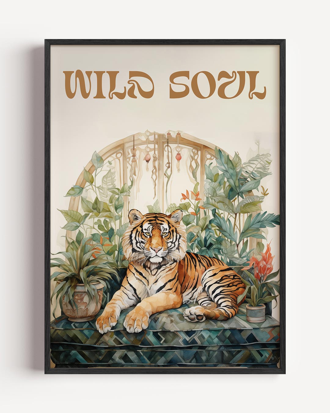 Wilde Ziel Tijger Poster-WallArtistic