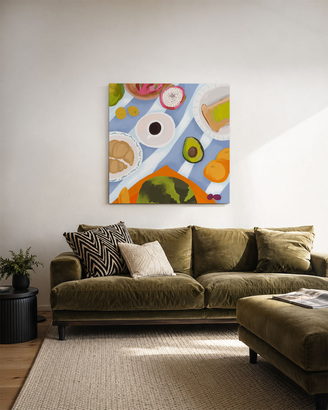 Kleurrijk ontbijt tafereel Kunstwerk