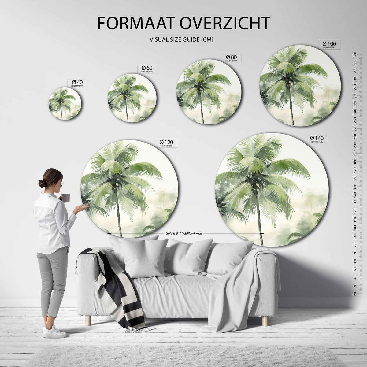 Tropische palmbomen Muurcirkel