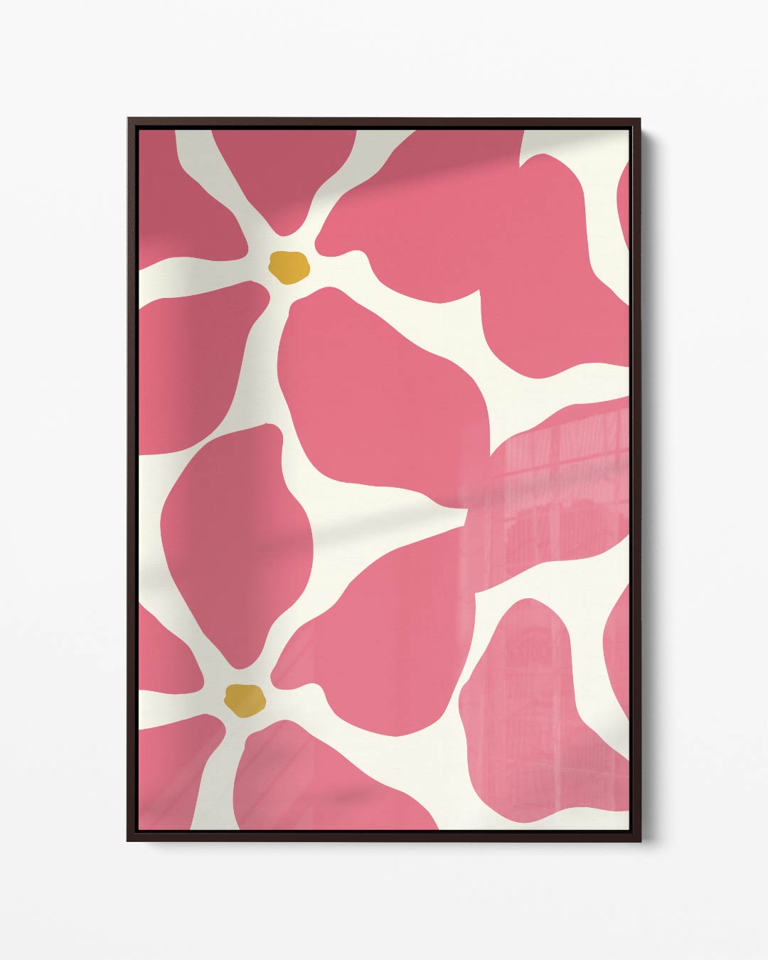 Bloemrijke Roze Reflecties Kunstwerk-canvas-dibond-plexiglas-wanddecoratie-WallArtistic
