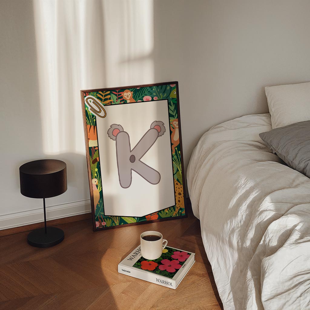 Jungle Vibes Koala Alfabet Poster
