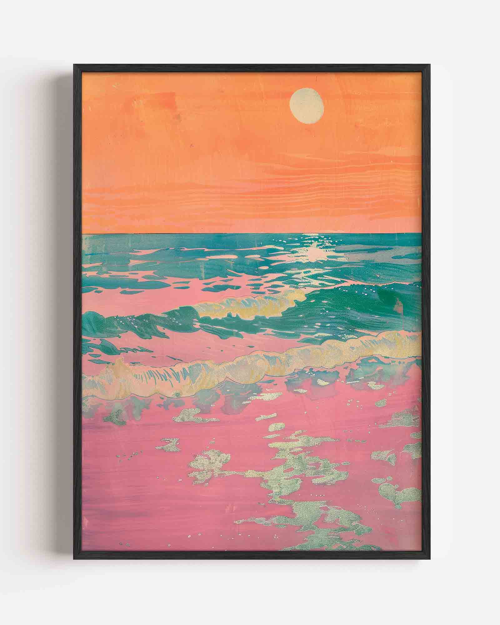 Zonsondergang boven oceaan Poster