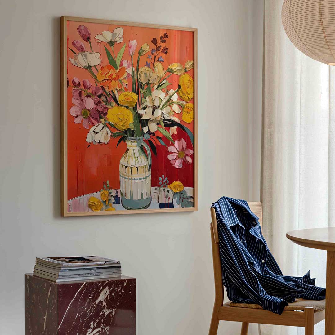 Bloemen in vaas Poster