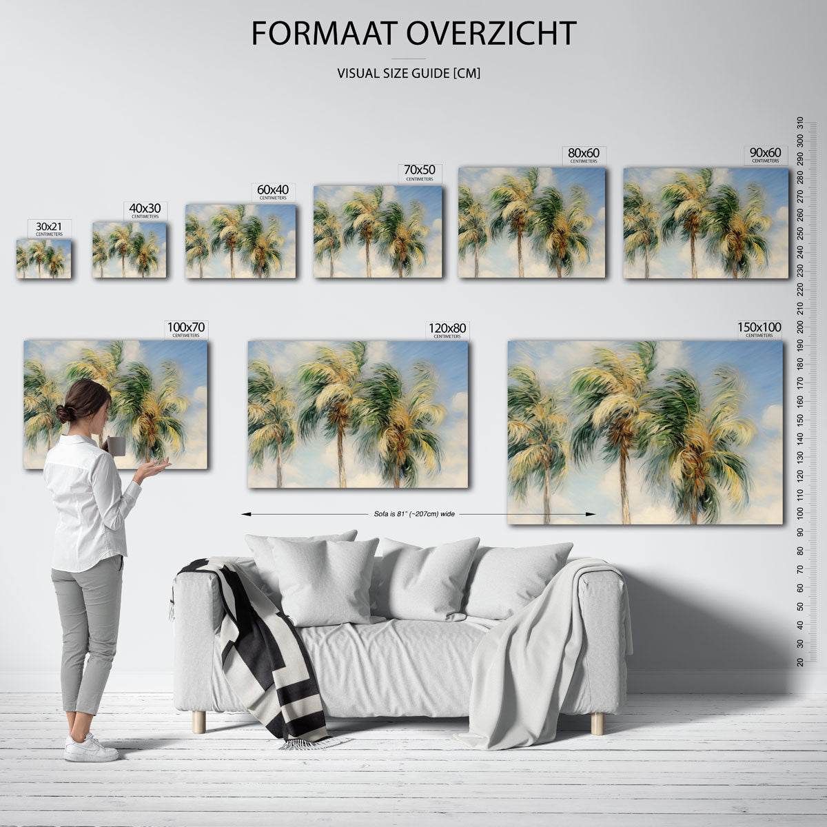 Palmbomen in de wind Poster