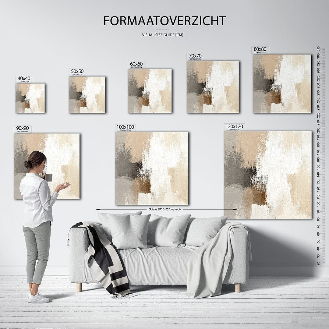Neutrale kleurencompositie Kunstwerk