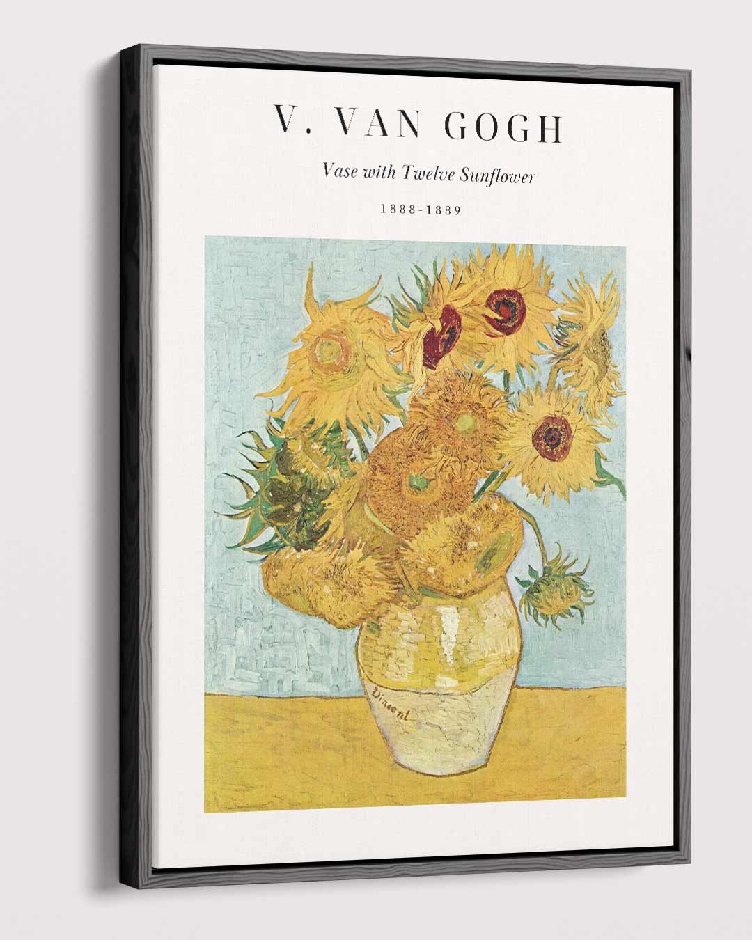Zonnebloemen in Vaas Kunstwerk-canvas-dibond-plexiglas-wanddecoratie-WallArtistic