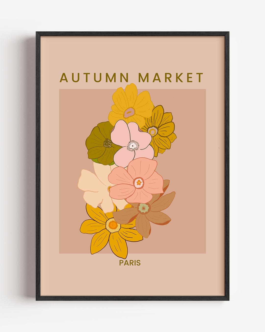 Herfstmarkt Bloemenposter-WallArtistic