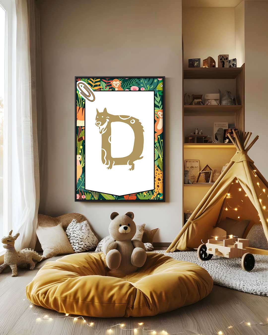 Dierenalfabet Poster - D Kunstwerk-canvas-dibond-plexiglas-wanddecoratie-WallArtistic