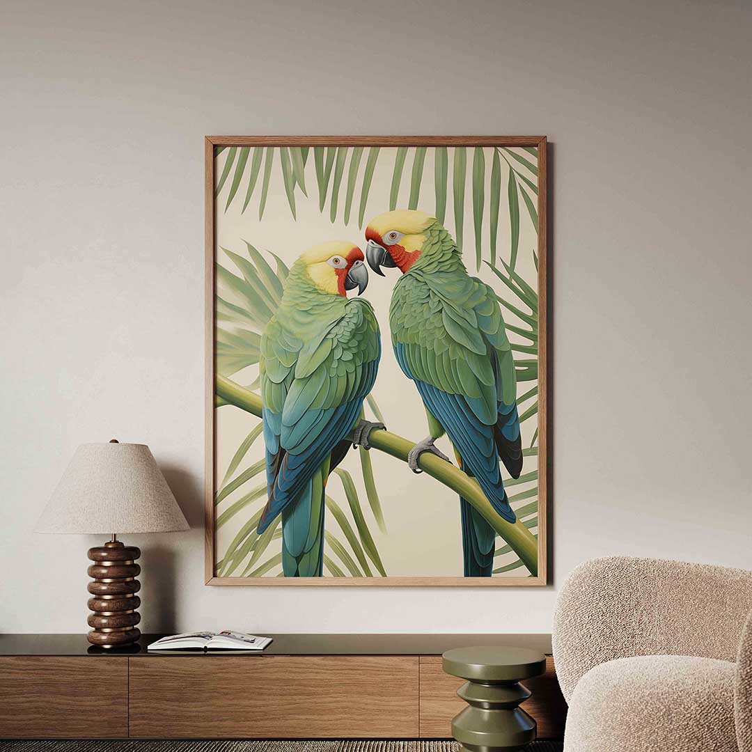 Tropische papegaaien Poster