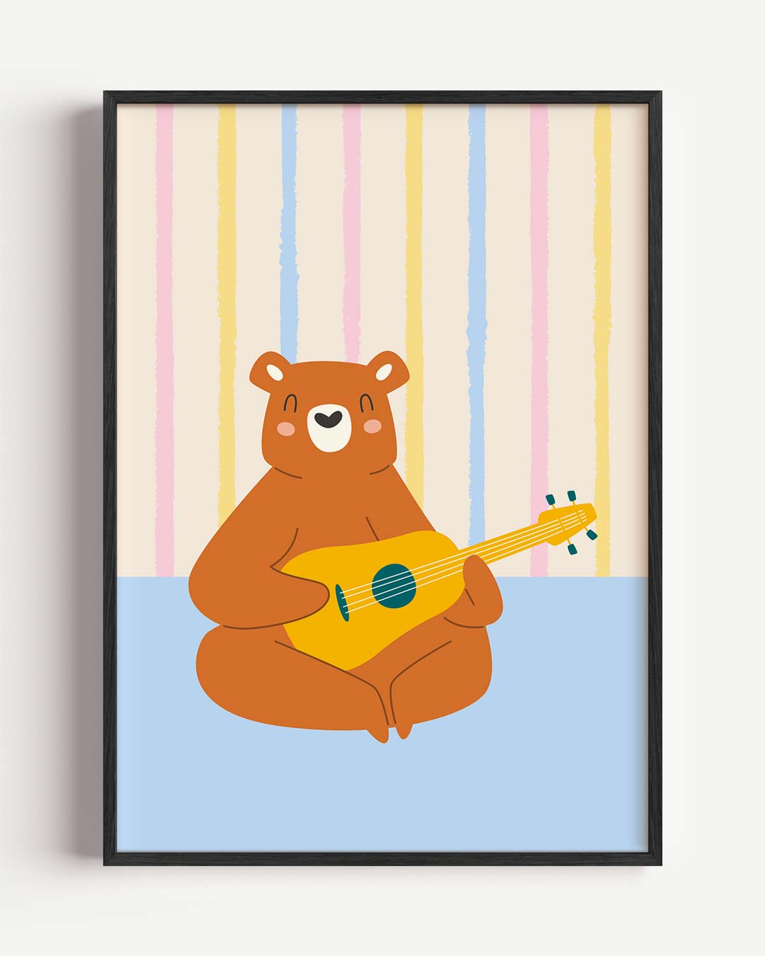 Vrolijke Beer Met Gitaar Poster