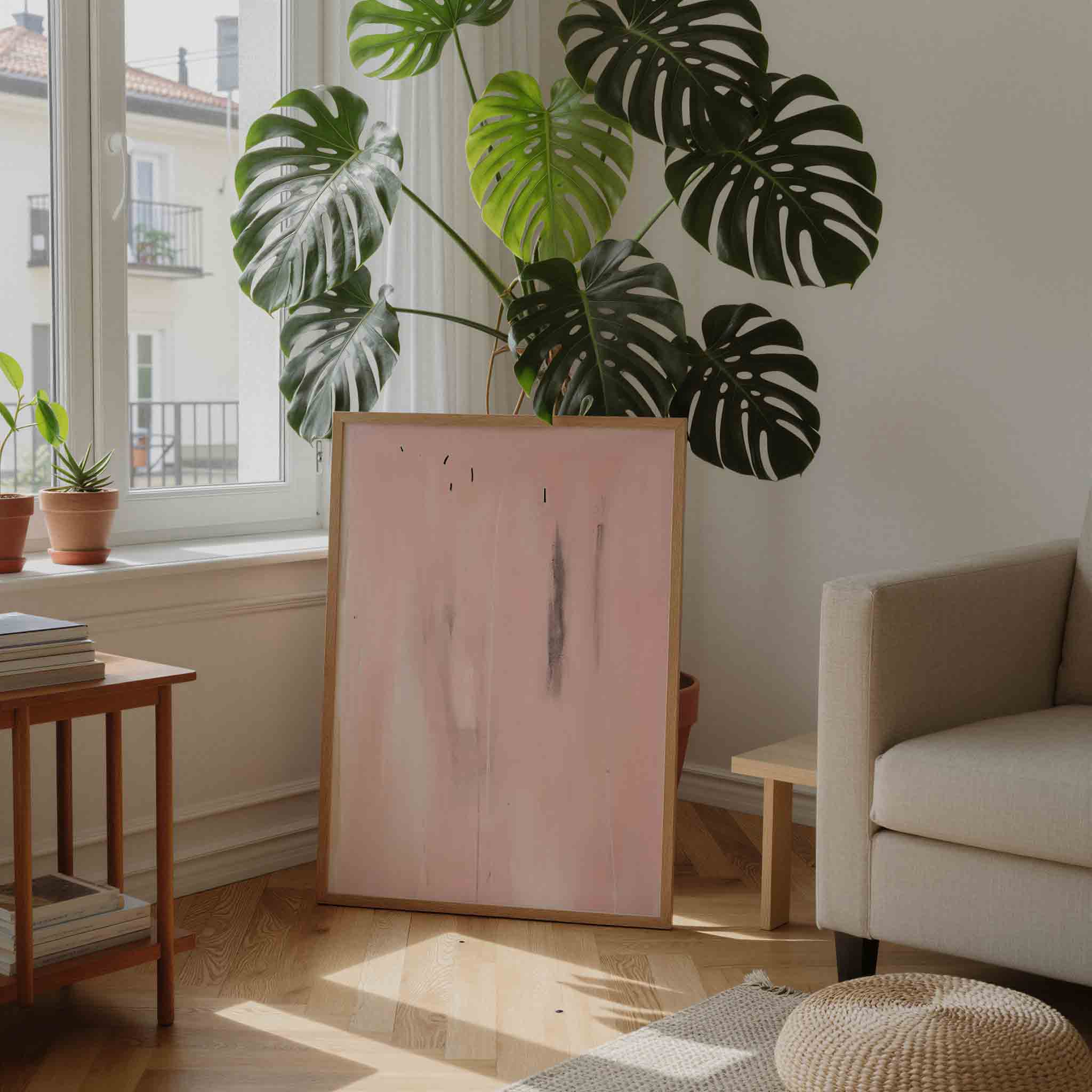 Abstracte roze Poster