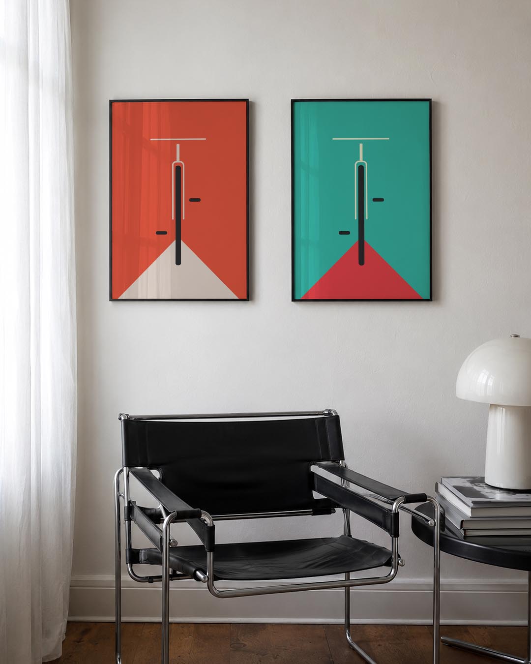 Fiets en lijnenspel Posterset