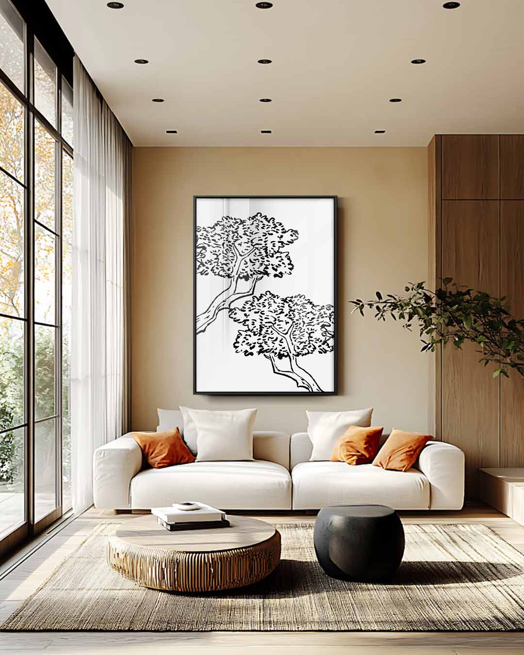 Dansende Bomen aan de Hemel Kunstwerk-canvas-dibond-plexiglas-wanddecoratie-WallArtistic