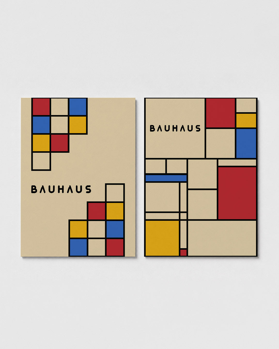 Kleurrijke vlakverdeling Posterset