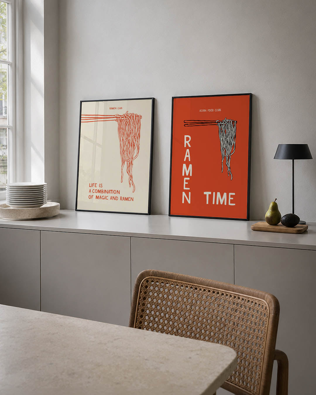 Lijnen en noodles Posterset